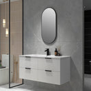 Billy 1210mm Plywood Matt White Wall Hung Fluted Curve Vanity - NZHomeware
