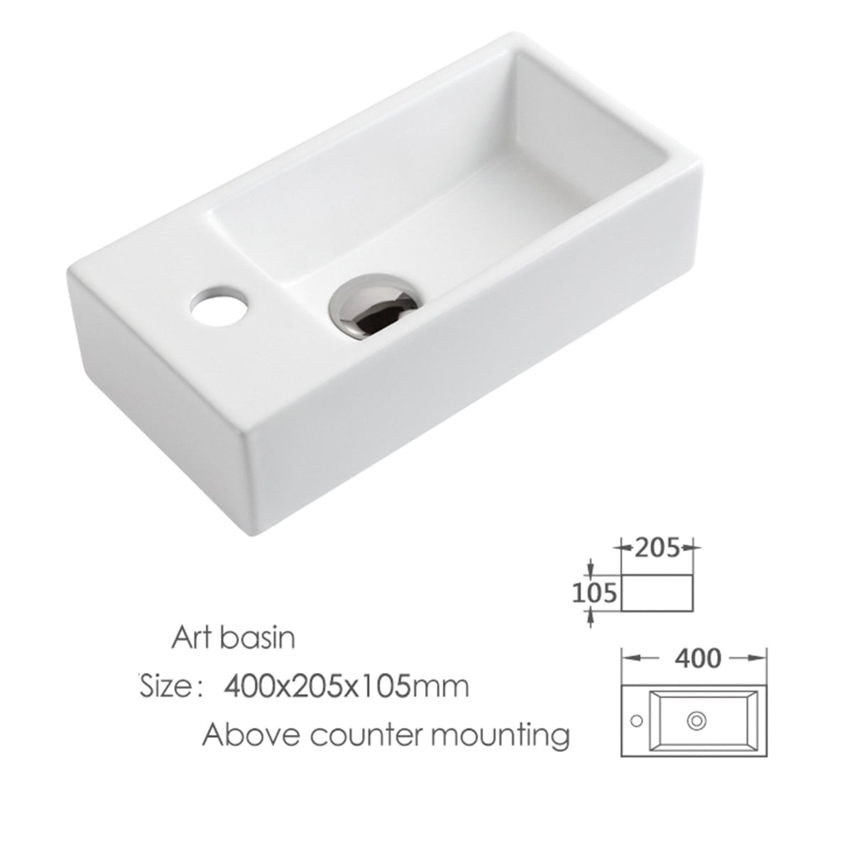Billy 400x205x870mm Fluted Floorstanding Vanity White size guide 2