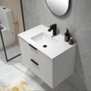 Billy 755mm Plywood Matt White Wall Hung Fluted Curve Vanity - NZHomeware