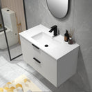 Billy 910x465x585mm Plywood Matt White Wall Hung Fluted Curve Vanity With Ceramic Top - NZHomeware
