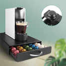 Black Coffee Pod Capsules Storage Rack 50 Pods Holder Organizer Drawer Dispenser - NZHomeware