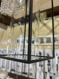 Black frame with clear glass cylinder shape pendant light - NZHomeware