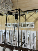 Black frame with clear glass cylinder shape pendant light - NZHomeware