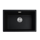 Black Granite Kitchen Sink 600x450mm Single Bowl, Top/Undermount, Scratch Resistant - NZHomeware