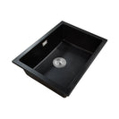Black Granite Kitchen Sink 600x450mm Single Bowl, Top/Undermount, Scratch Resistant - NZHomeware