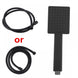 Black Square HandHeld Shower Head With Water Hose - NZHomeware