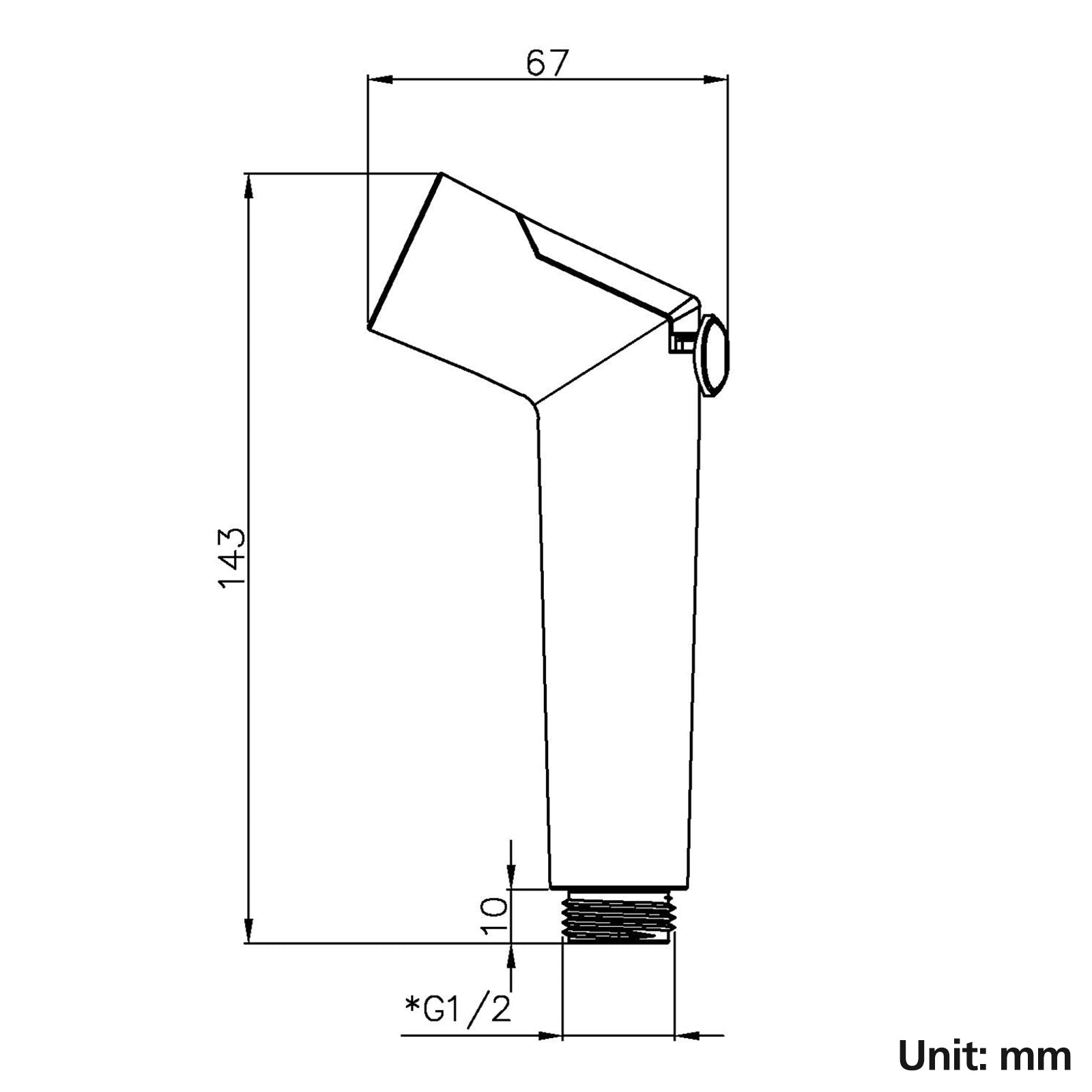 Water Bidets Toilet Sprayer Kit Spray Jet size guide 1
