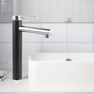 Black&Chrome Pin Lever Tall Basin Mixer Tap - NZHomeware