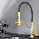 Brass Brushed Yellow Gold Kitchen/Laundry Sink Mixer Taps Swivel Kitchen Tapware - NZHomeware