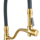 Brass Brushed Yellow Gold Kitchen/Laundry Sink Mixer Taps Swivel Kitchen Tapware - NZHomeware