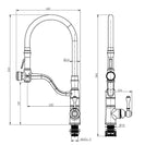 Brass Chrome Kitchen/Laundry Sink Mixer Taps Swivel Kitchen Tapware - NZHomeware