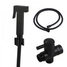 Brass Square Black Toilet Bidet Spray Diverter Wash Kit with 1.2m PVC Hose - NZHomeware