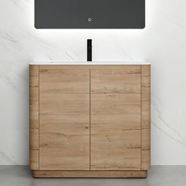 BROOK 750MM Floorstanding Plywood Vanity - Light Oak - NZHomeware