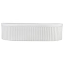 490*310*130mm Bathroom Oval Fluted Gloss White Above Counter Ceramic Wash Basin - NZHomeware