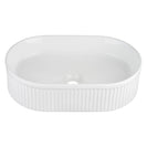 490*310*130mm Bathroom Oval Fluted Gloss White Above Counter Ceramic Wash Basin - NZHomeware