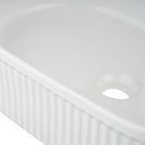 490*310*130mm Bathroom Oval Fluted Gloss White Above Counter Ceramic Wash Basin - NZHomeware