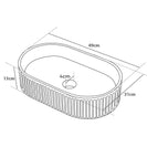 490*310*130mm Bathroom Oval Fluted Gloss White Above Counter Ceramic Wash Basin - NZHomeware