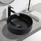 365mm Bathroom Above Counter Matt Black Ceramic Wash Basin - NZHomeware