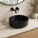 365mm Bathroom Above Counter Matt Black Ceramic Wash Basin - NZHomeware