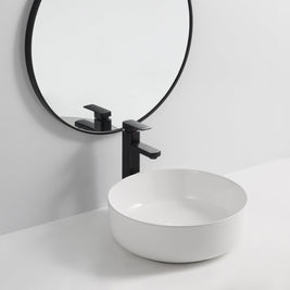 365*365*125mm Round Above Counter Basin | Gloss White Ceramic Wash Basin NZ - NZHomeware