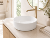 365*365*125mm Round Above Counter Basin | Gloss White Ceramic Wash Basin NZ
