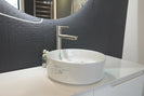 370*370*130mm Bathroom Round Carrara White Above Counter Ceramic Wash Basin - NZHomeware