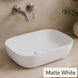 505*405*140mm Above Counter Basin Matt White Ceramic Wash Basin NZ - NZHomeware