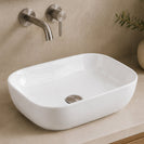 505*405*140mm Oval Above Counter Basin High Gloss White Ceramic Wash Basin - NZHomeware