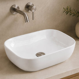 505*405*140mm Oval Above Counter Basin High Gloss White Ceramic Wash Basin - NZHomeware