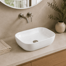 505*405*140mm Oval Above Counter Basin High Gloss White Ceramic Wash Basin - NZHomeware