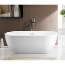 1400x700x580mm Oval Bathtub Freestanding Acrylic Apron White Bath Tub - NZHomeware