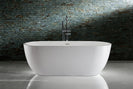1400x700x580mm Oval Bathtub Freestanding Acrylic Apron White Bath Tub - NZHomeware