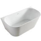 1500x750x580mm Back To Wall Freestanding Acrylic Apron White Bathtub - NZHomeware