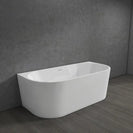 1500x750x580mm Back To Wall Freestanding Acrylic Apron White Bathtub - NZHomeware
