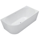 1500x750x580mm Corner Bathtub Right Corner Back to Wall Acrylic White Bathtub - NZHomeware