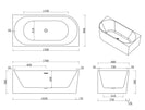 1700x800x580mm Corner Bathtub Right Corner Back to Wall Acrylic White Bathtub - NZHomeware