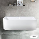 1700x800x580mm Corner Bathtub Right Corner Back to Wall Acrylic White Bathtub - NZHomeware