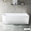 1700x800x580mm Corner Bathtub Right Corner Back to Wall Acrylic White Bathtub - NZHomeware