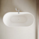 1500x750x580mm Flutted V - Groove Bathtub Freestanding Acrylic Apron Gloss White Bath Tub - NZHomeware