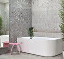 1500x750x580mm Fluted Corner Bathtub | Left-Hand Acrylic Freestanding Bath Gloss White - NZHomeware