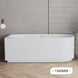 1500x750x580mm Fluted Corner Bathtub | Left - Hand Acrylic Freestanding Bath Gloss White - NZHomeware