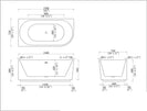 1500x750x580mm Fluted Corner Bathtub | Left - Hand Acrylic Freestanding Bath Gloss White - NZHomeware