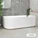 1700x800x580mm Right Corner Bathtub - Fluted V-Groove Acrylic White | NZ - NZHomeware