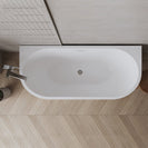 1500x750x590mm Fluted Back-To-Wall Bathtub | Gloss White Acrylic Bath NZ - NZHomeware