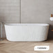 1500x750x590mm Fluted Back-To-Wall Bathtub | Gloss White Acrylic Bath NZ - NZHomeware