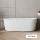1700x800x590mm Fluted Back-To-Wall Bathtub | Gloss White Acrylic Bath NZ - NZHomeware