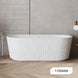 1700x800x590mm Fluted Back-To-Wall Bathtub | Gloss White Acrylic Bath NZ - NZHomeware