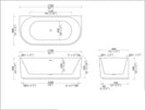 1700x800x590mm Fluted Back-To-Wall Bathtub | Gloss White Acrylic Bath NZ - NZHomeware