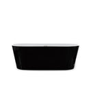 1700x800x580mm Back To Wall Freestanding Acrylic Apron Black Bath Tub - NZHomeware