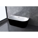 1700x800x580mm Back To Wall Freestanding Acrylic Apron Black Bath Tub - NZHomeware